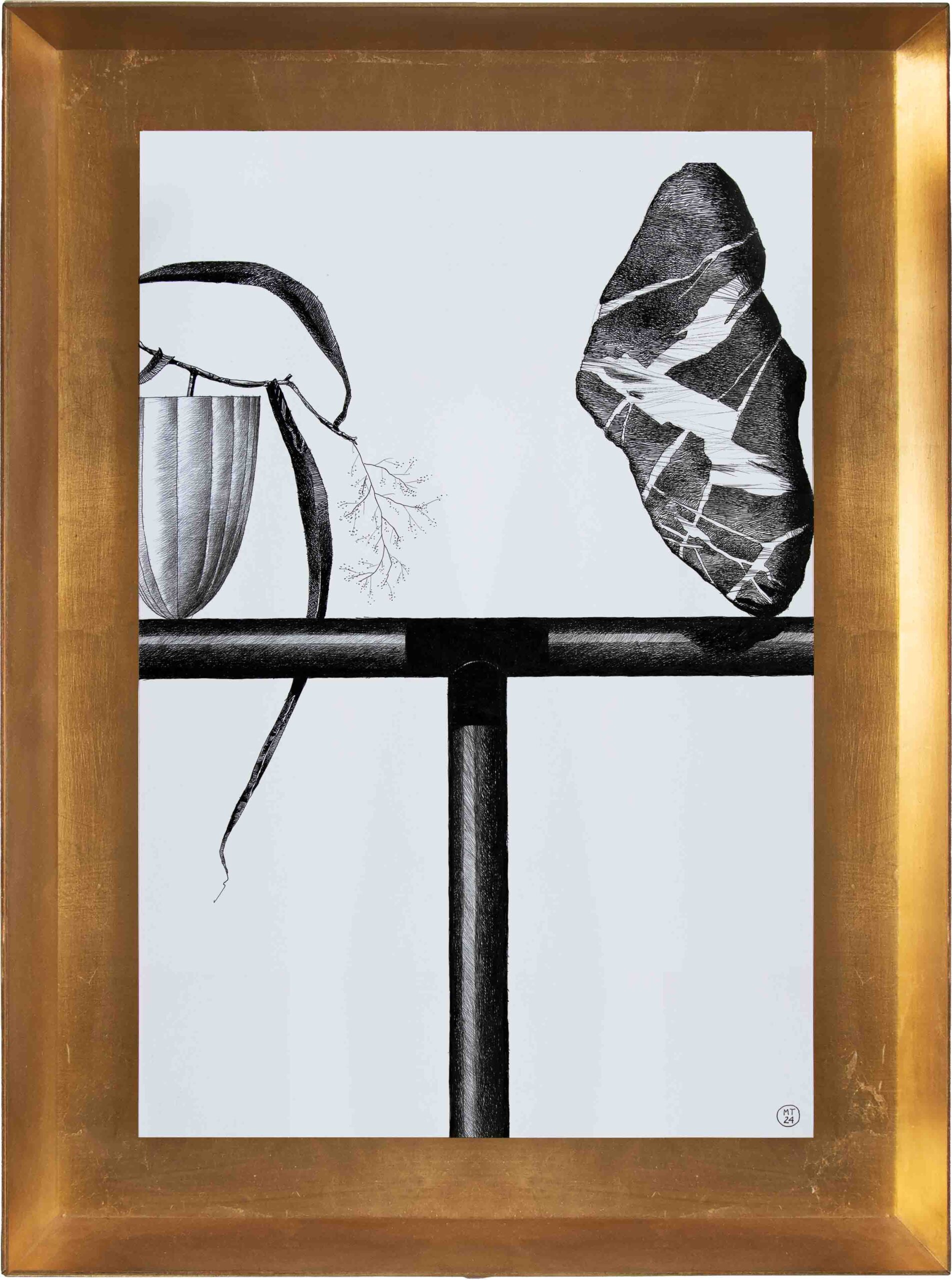 Drawings-MA-Mario-Trimarchi-Design-Framed-cornice-grey-ink on paper Ma