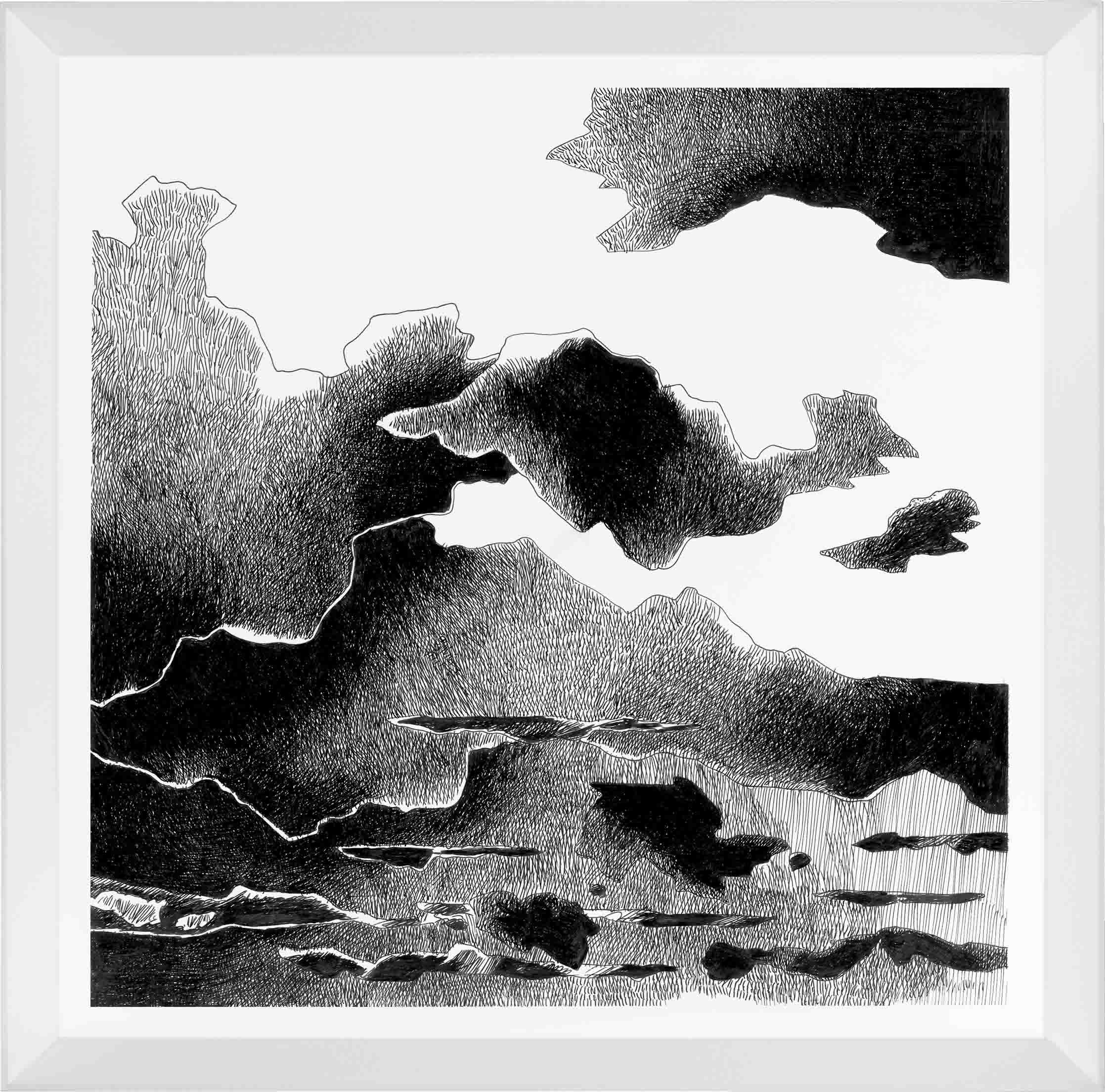 Drawings-Nuvole come Preghiere-Cielo nero-Mario-Trimarchi-Design-cornice