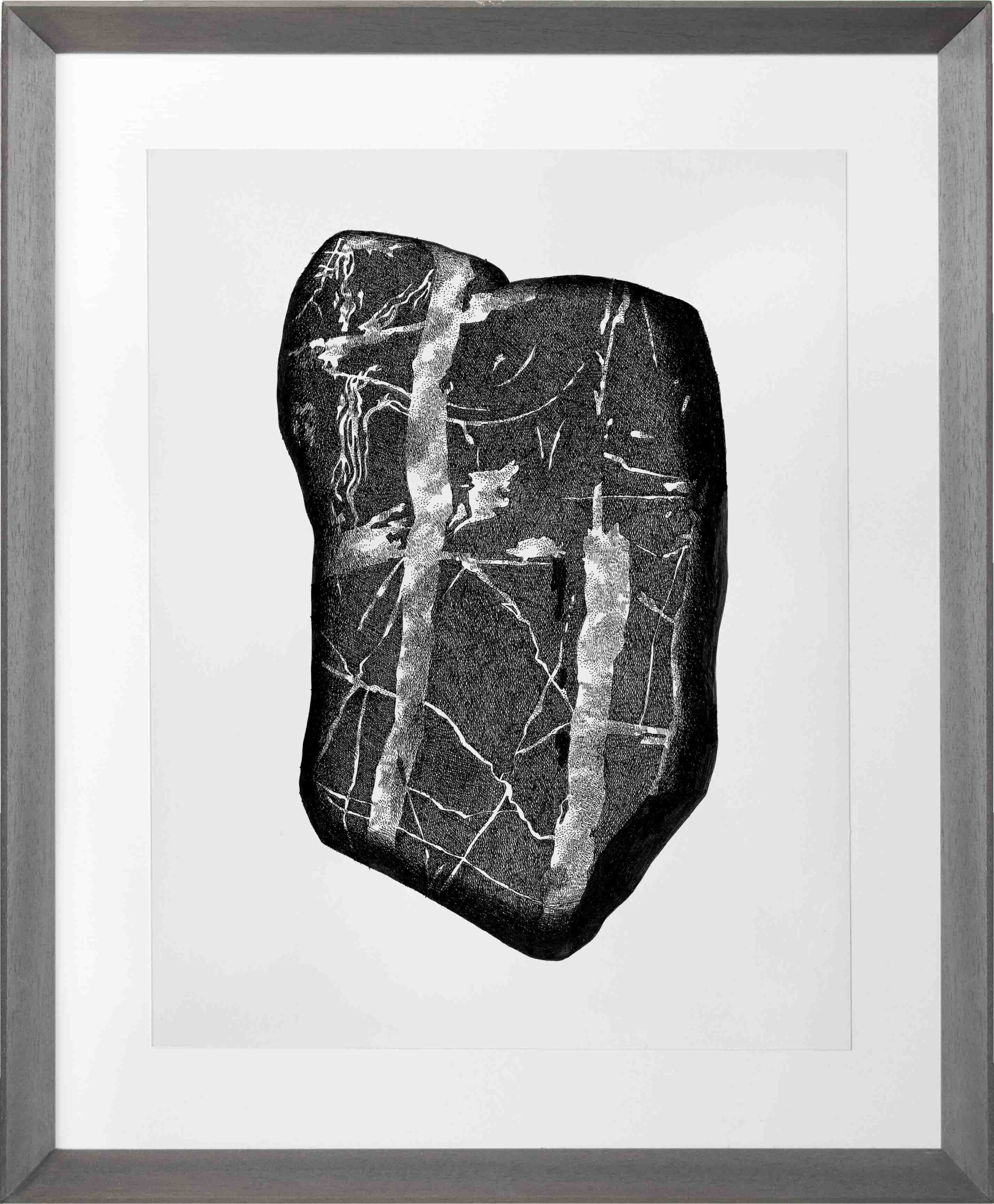 Drawings-Stone 21-Mario-Trimarchi-Design-Framed-cornice-grey-ink on paper