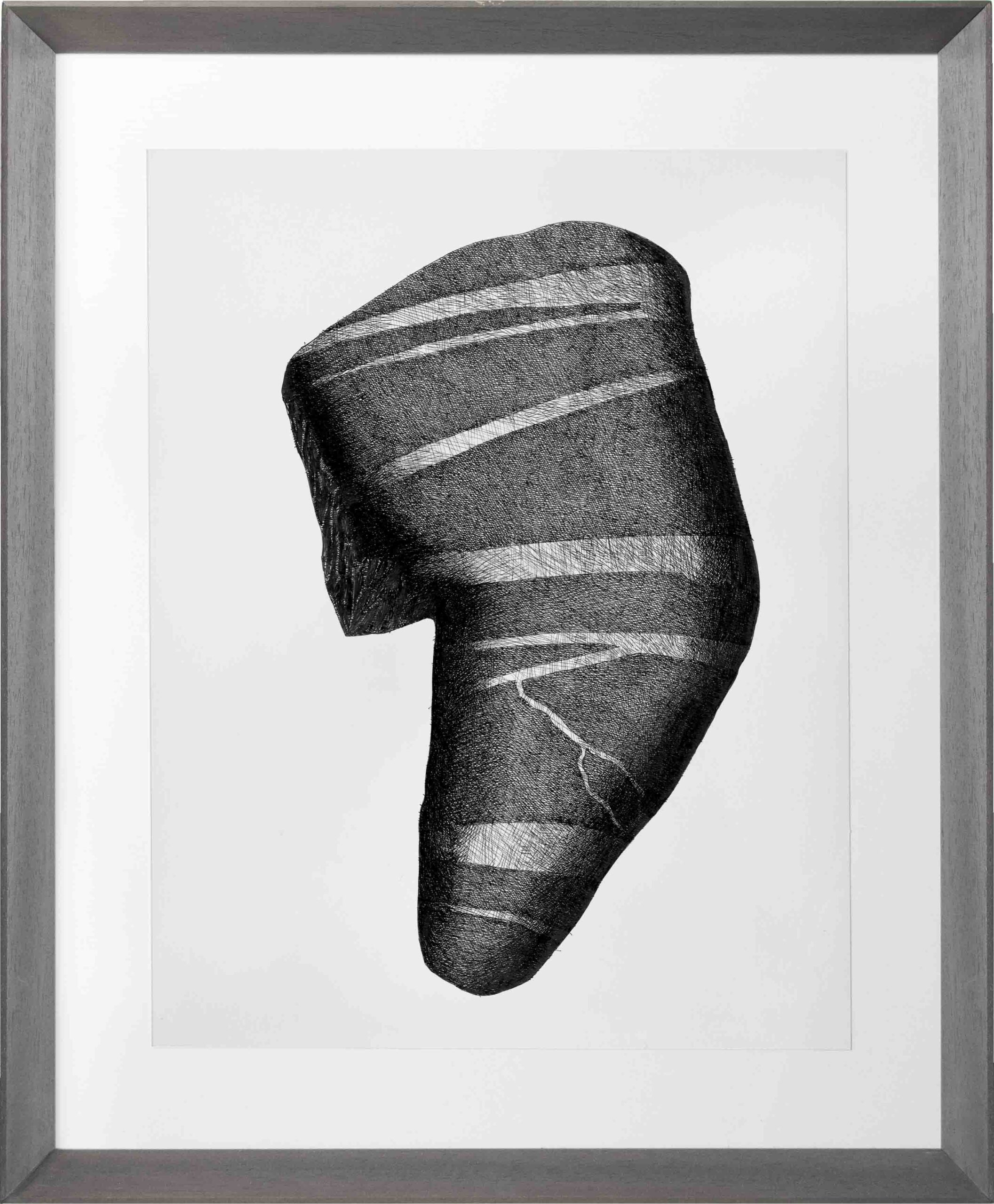 Drawings-Stone 28-Mario-Trimarchi-Design-Framed-cornice-black-grey-ink on paper