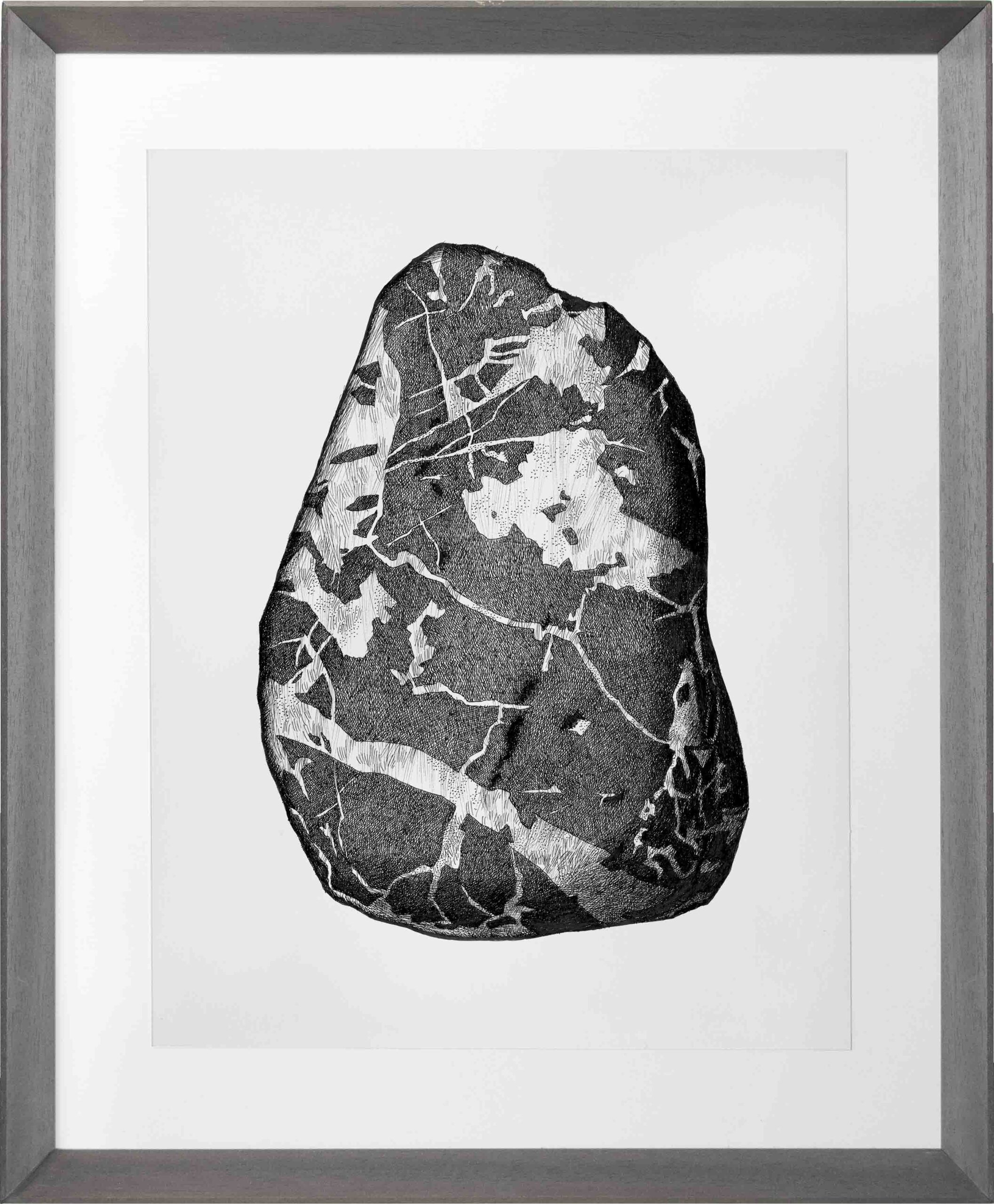 Drawings-Stone 43-Mario-Trimarchi-Design-Framed-cornice-grey-ink on paper