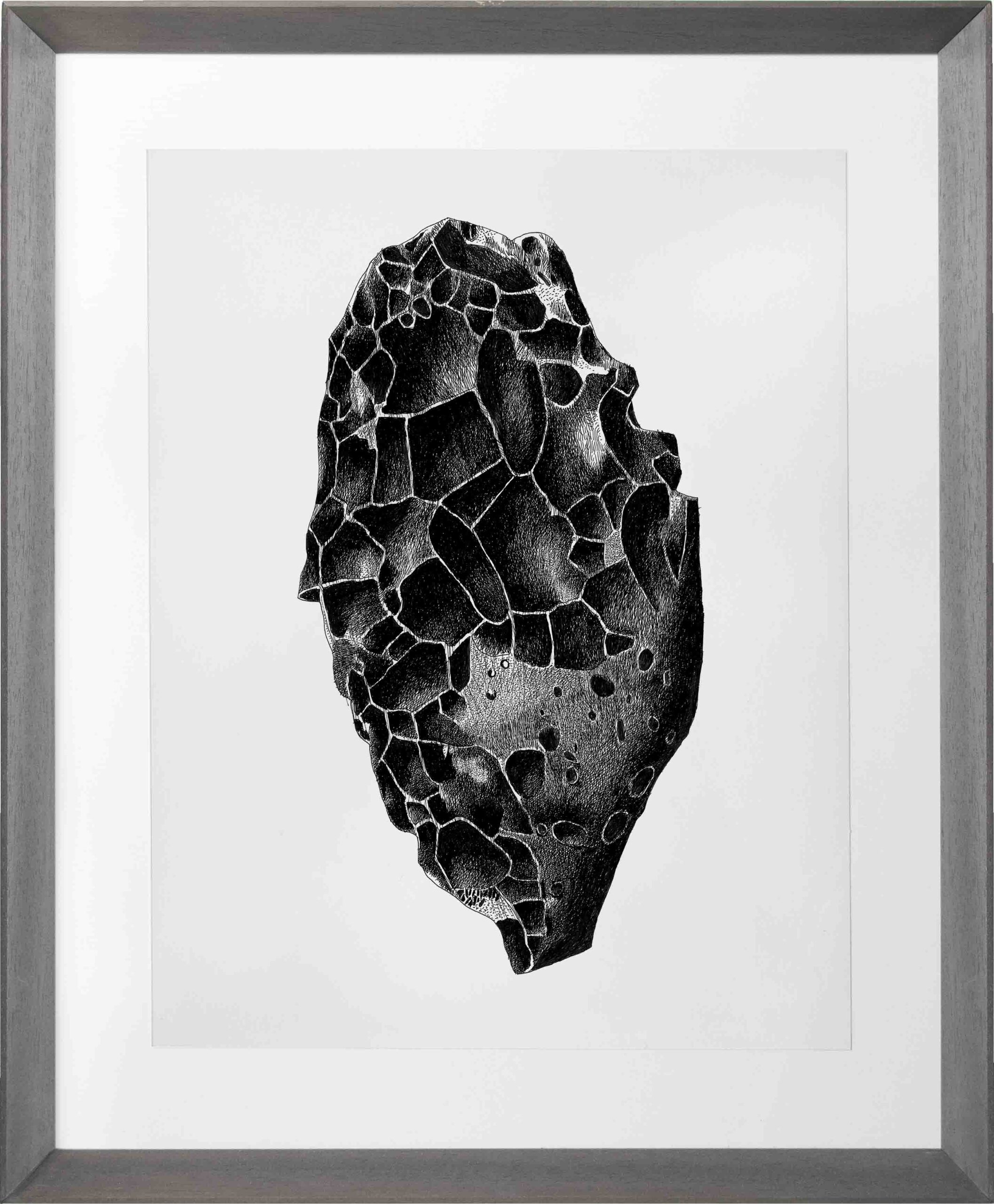 Drawings-Stone 45-Mario-Trimarchi-Design-Framed-cornice-grey-ink on paper