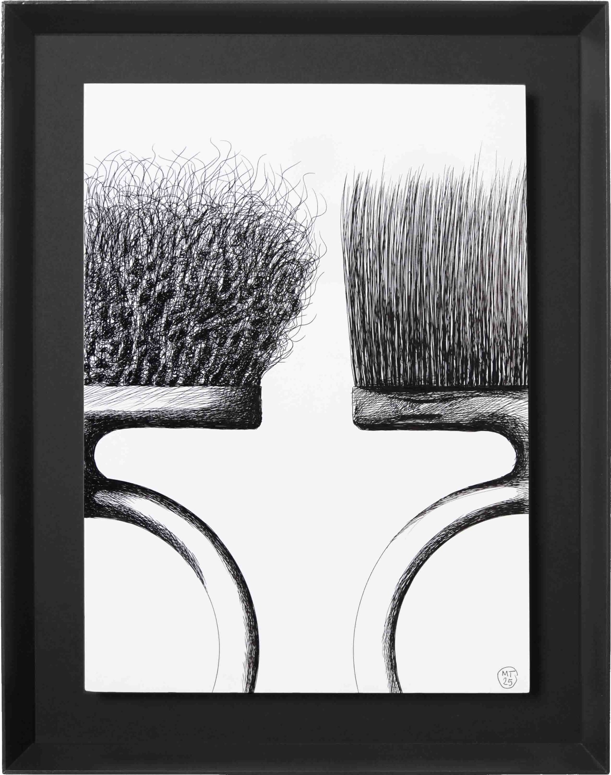 Drawings-The Wall 10-Mario-Trimarchi-Design-Framed-cornice-black-ink on paper_