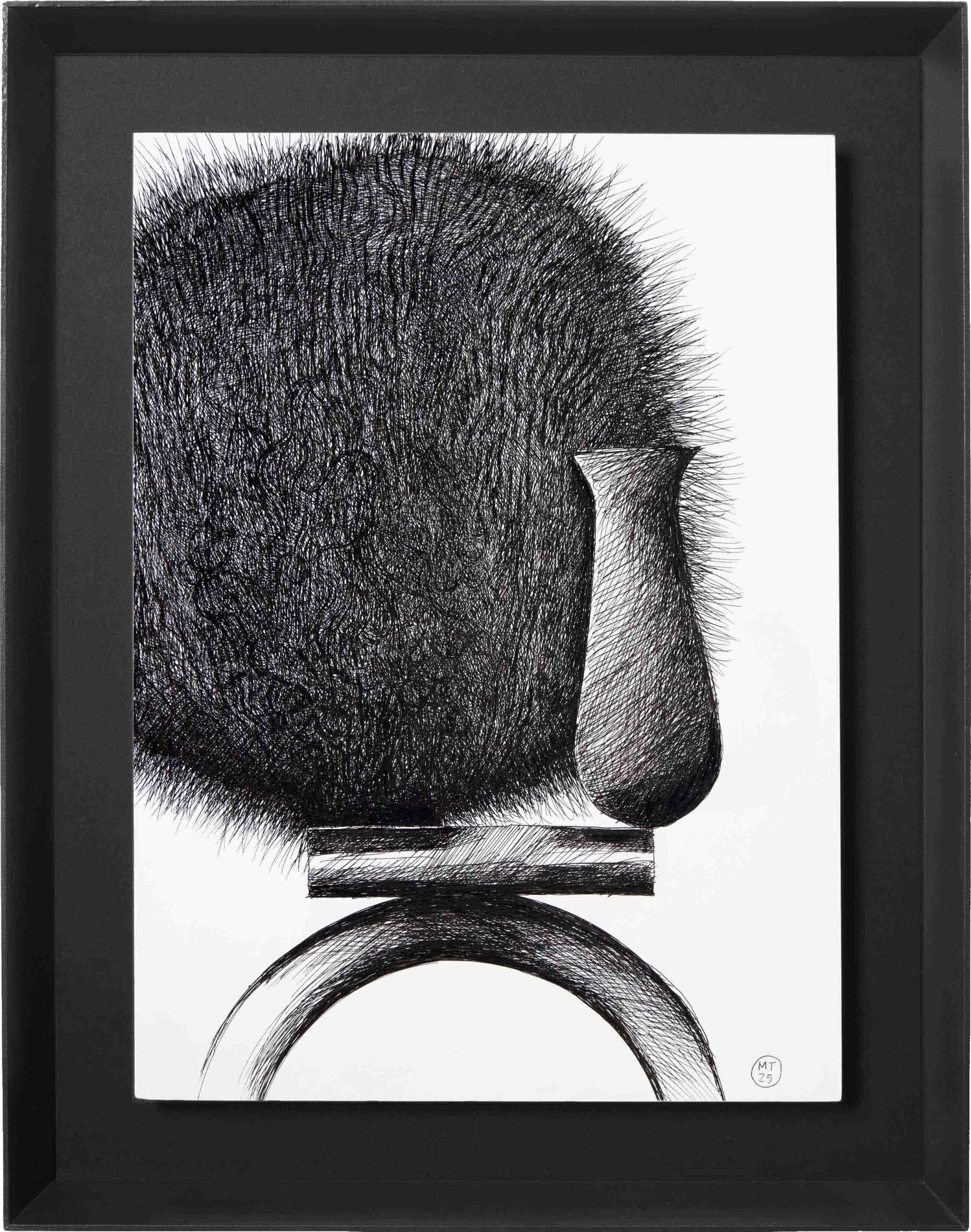 Drawings-The Wall 8-Mario-Trimarchi-Design-Framed-cornice-black-ink on paper_