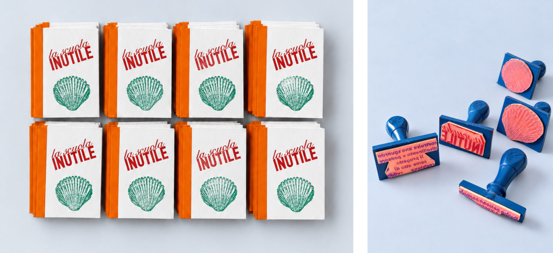 La Scuola Inutile - Branding - conchiglie - books La Scuola Inutile - Branding - conchiglie - books