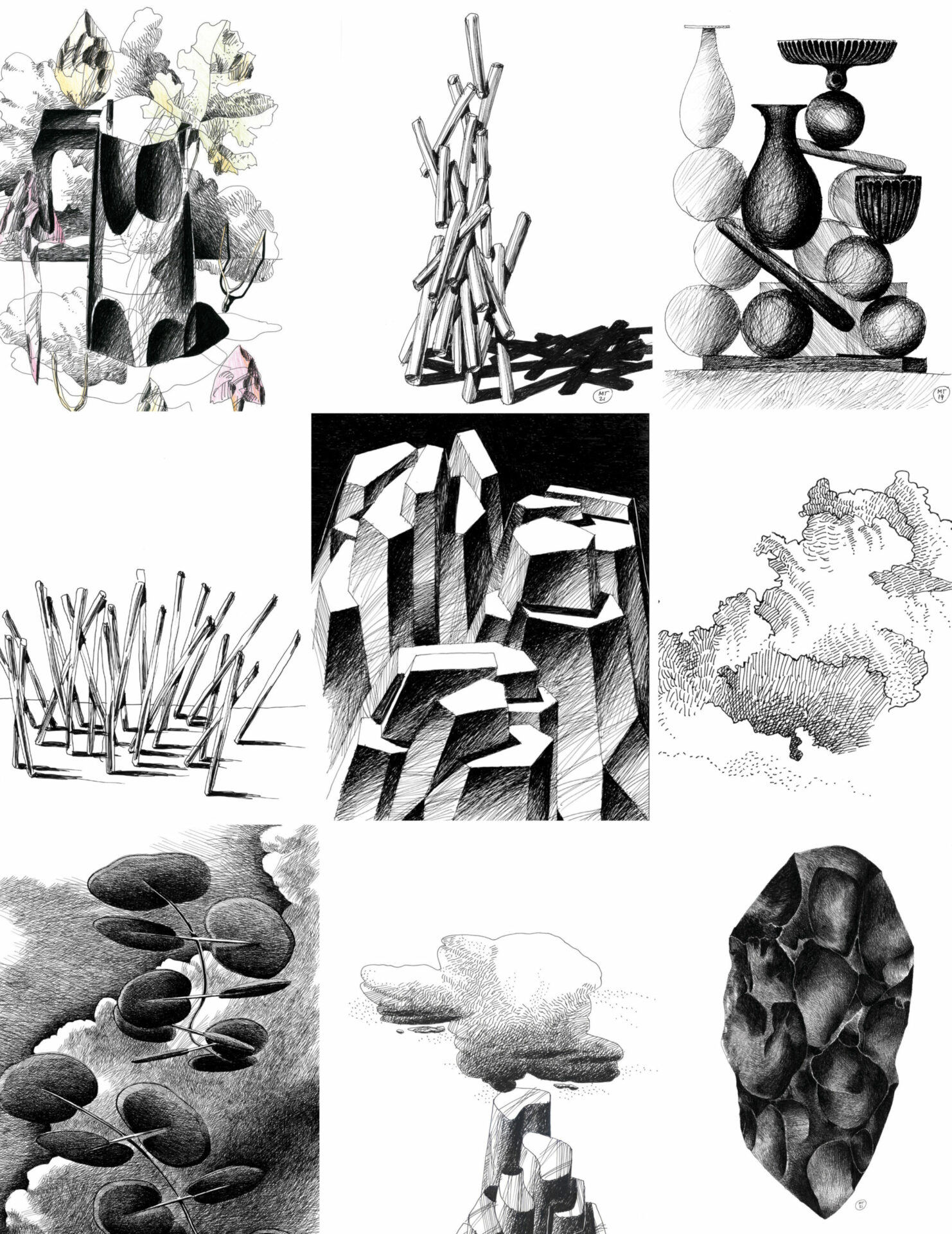 Mario-Trimarchi-Design-Botanica-Drawing-Ink-On-Paper-mobile-Artwork-2026